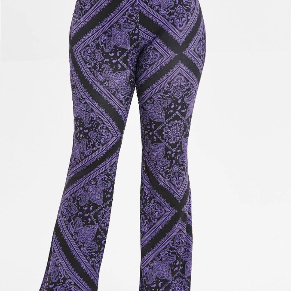 Purple/Black Bandana Print Boot Cut Pant - Picture 2 of 3
